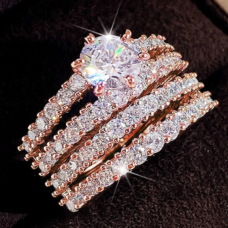18K Sparkling Zirconia Ring