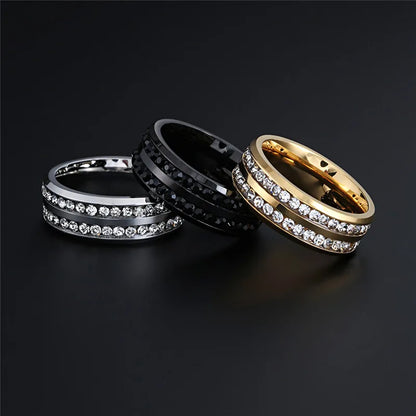 Stainless Steel Zircon Ring
