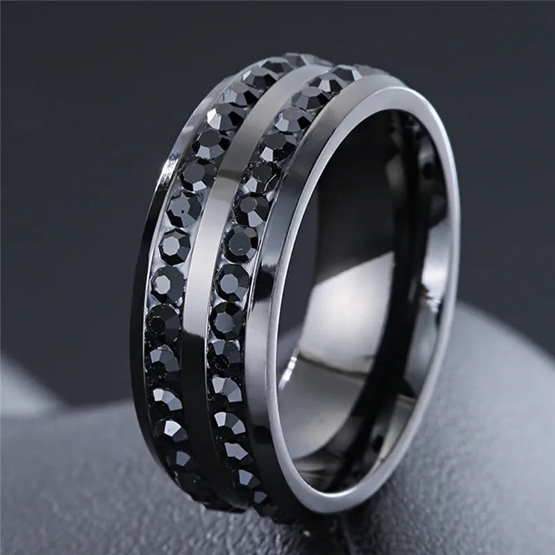 Stainless Steel Zircon Ring