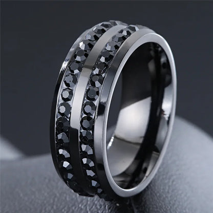 Stainless Steel Zircon Ring