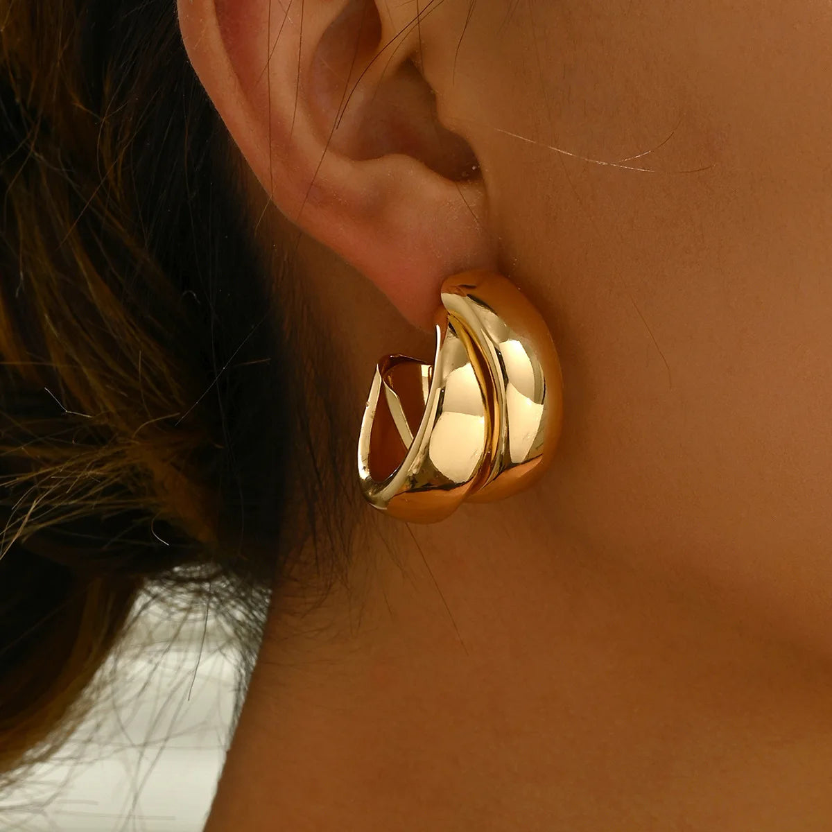 Gold Double Hoop Earrings