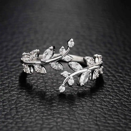 Leaf Design Zirconia Ring