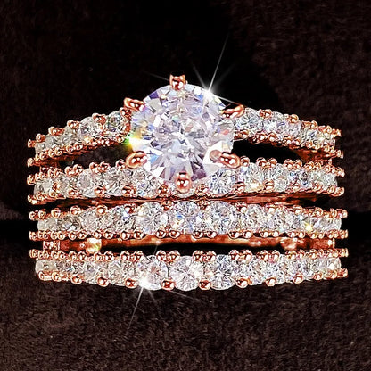18K Sparkling Zirconia Ring