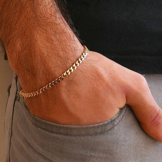 18K Vegas Bracelet Titanium Geometric Link Punk Jewelry | DAILY DRIPZ