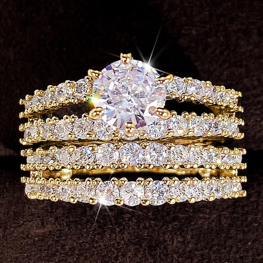 18K Sparkling Zirconia Ring