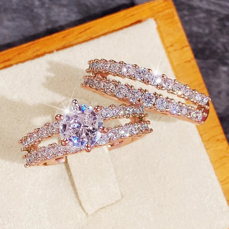 18K Sparkling Zirconia Ring