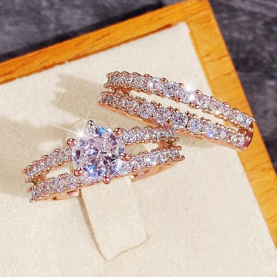 18K Sparkling Zirconia Ring