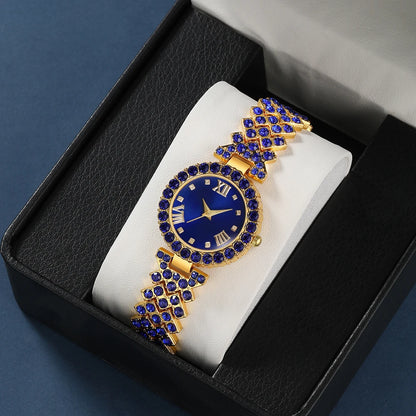 18K Luxury Diamond Watch & Heart Bracelet Set Gift | DRIP YOUR STYLE