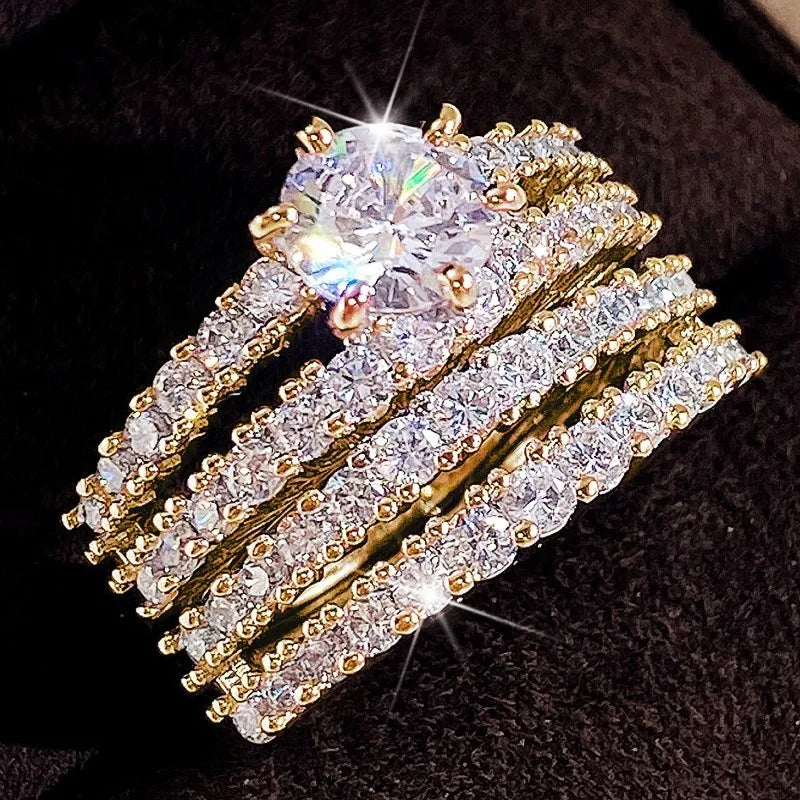18K Sparkling Zirconia Ring