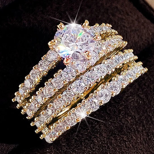 18K Sparkling Zirconia Ring