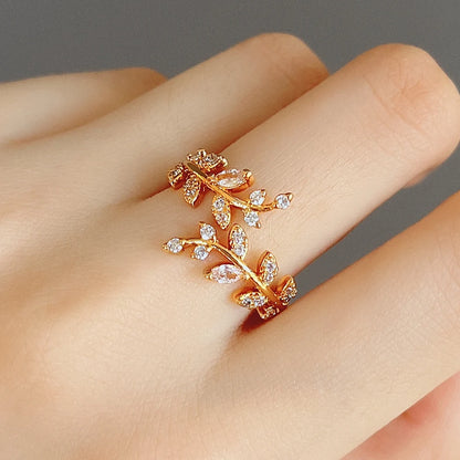 Leaf Design Zirconia Ring