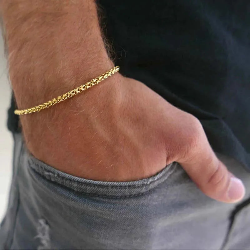 18K London Bracelet Twisted Steel Unisex Jewelry | DAILY DRIPZ