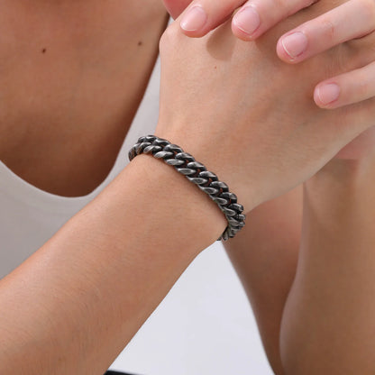 18K Dubai Bracelet Vintage Cuban Stainless Steel Jewelry | DAILY DRIPZ