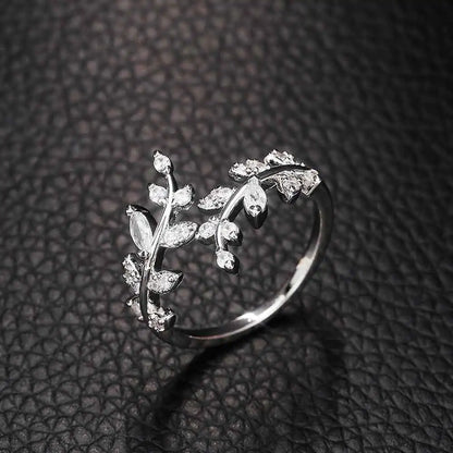 Leaf Design Zirconia Ring