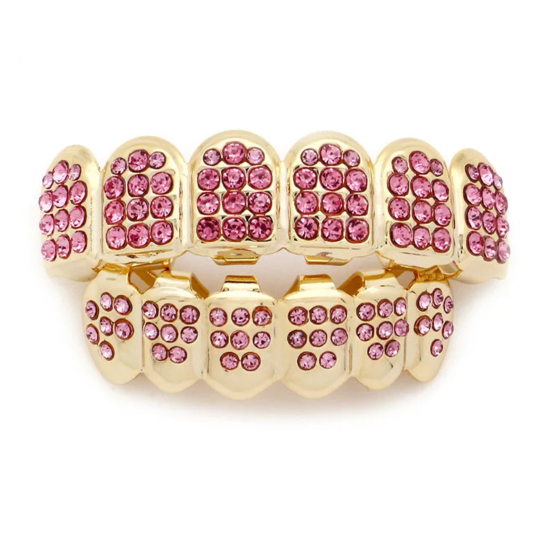 Gold Iced Out CZ Teeth Grillz for Bold Style | DRIP YOUR STYLE