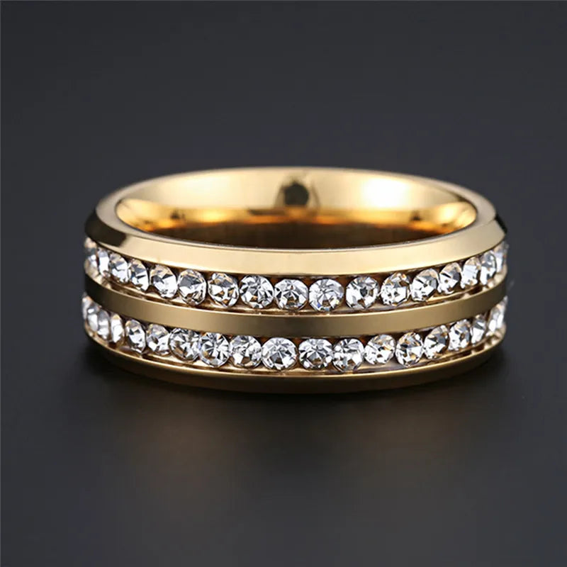 Stainless Steel Zircon Ring