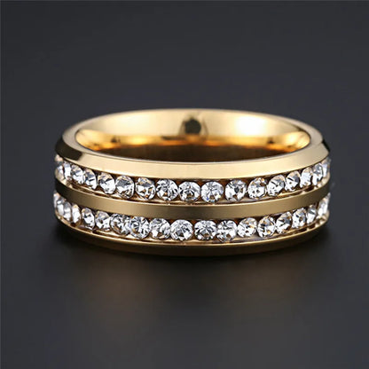Stainless Steel Zircon Ring
