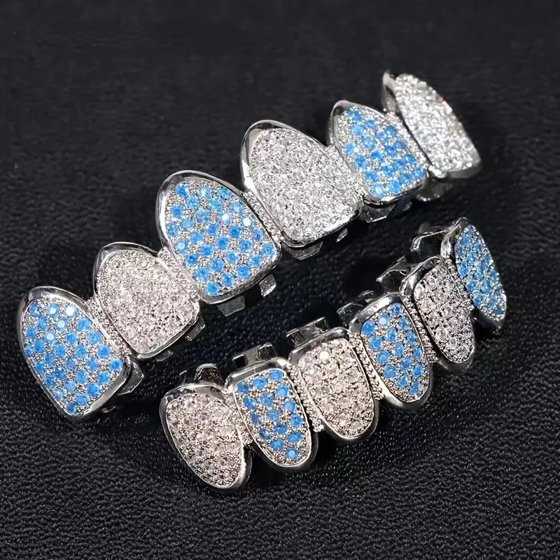18K Iced Blue Grillz