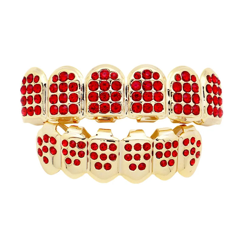 Gold Iced Out CZ Teeth Grillz for Bold Style | DRIP YOUR STYLE