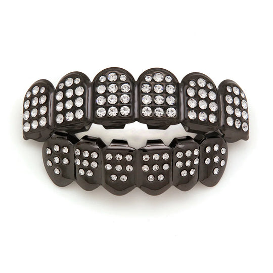 Hip-Hop Gold-Plated White Diamond Teeth Grillz | DRIP YOUR STYLE