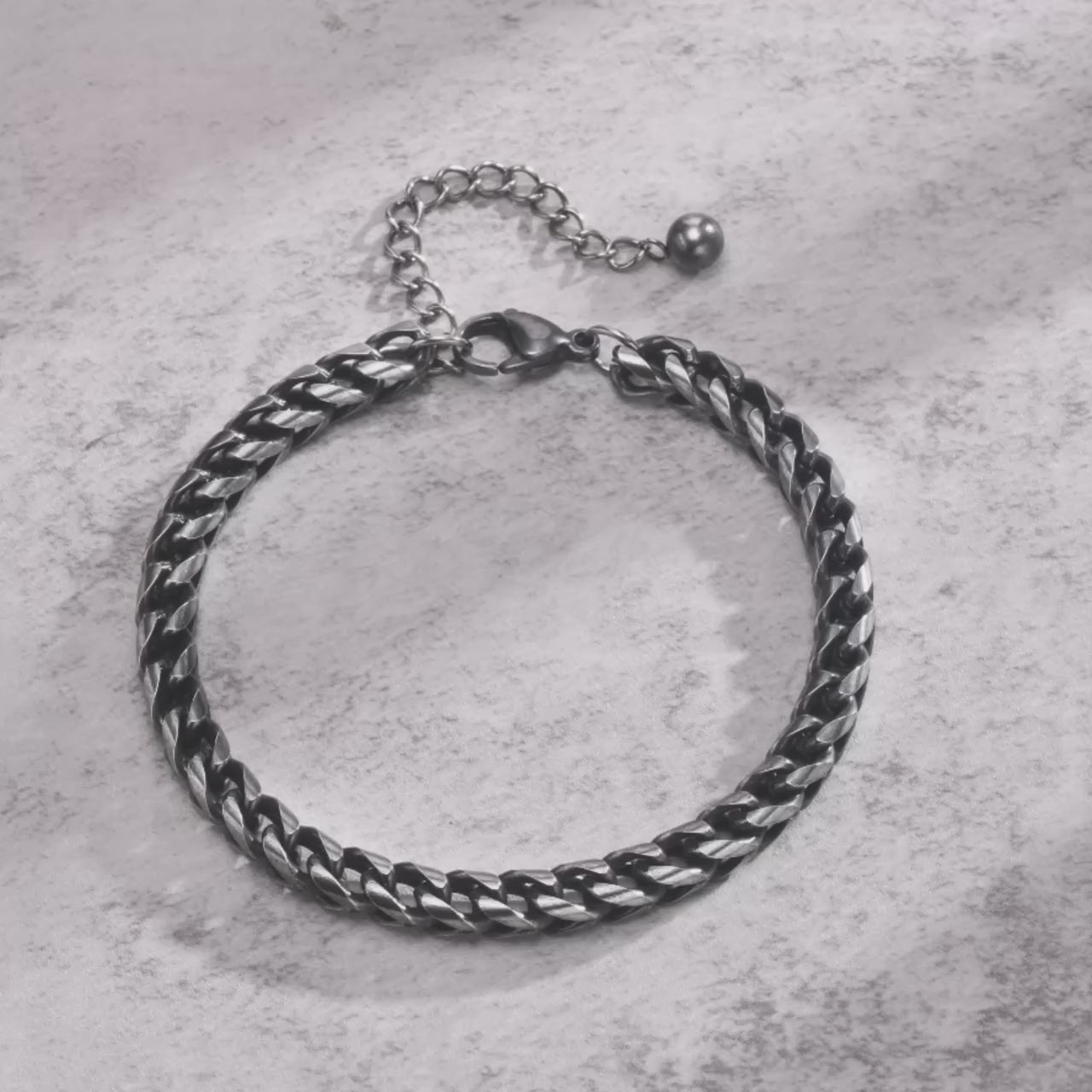 18K Berlin Bracelet Oxidized Stainless Steel Chain | DAILY DRIPZ